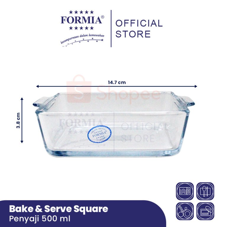 Formia Loyang Kaca Bake & Serve Square Dish Persegi 500 ml