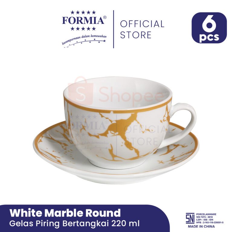 Shopee - FR31012220WM - Formia Cup Saucer Set White Marble Round-01